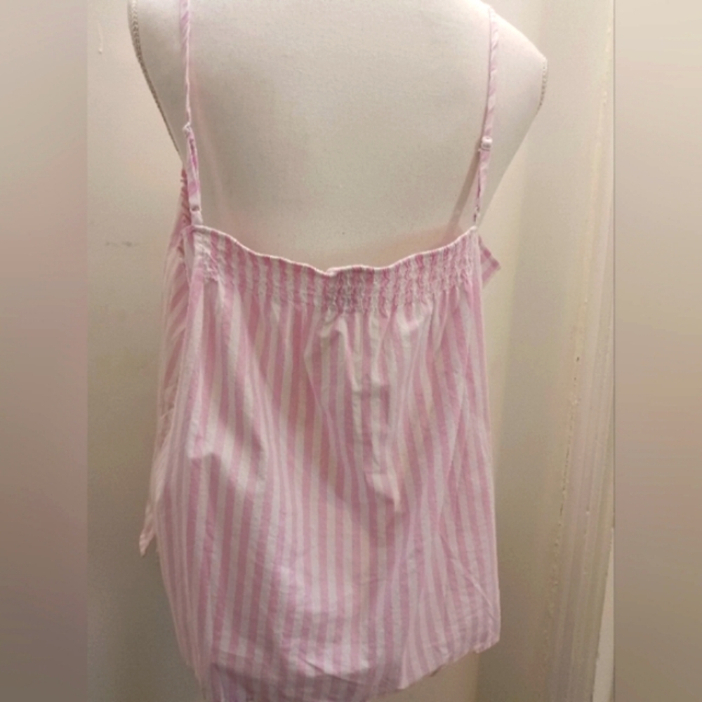 Lands' End Pink and White Striped tank top  XL - Picture 5 of 6